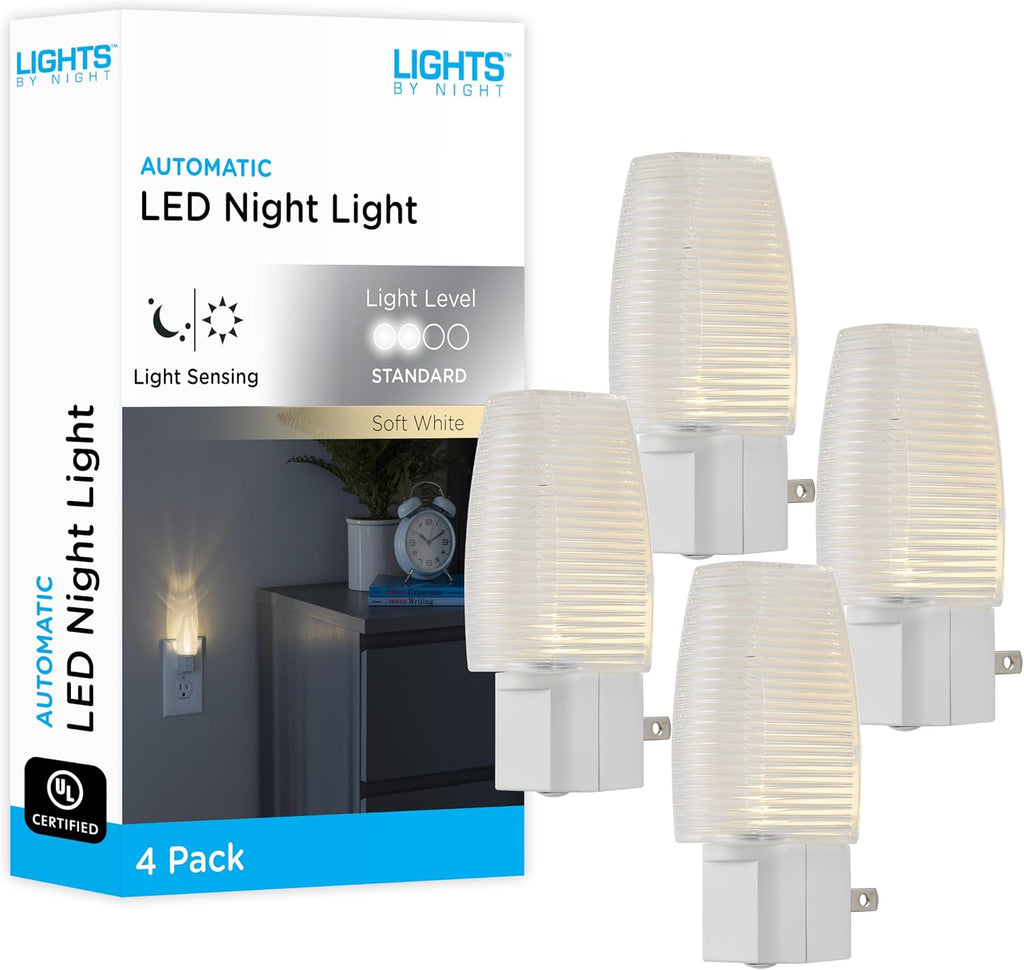 Lights by Night LED Night Light, Plug-in, Dusk to Dawn Sensor, Warm White, UL-Certified, Energy Efficient, Ideal Nightlight for Bedroom…