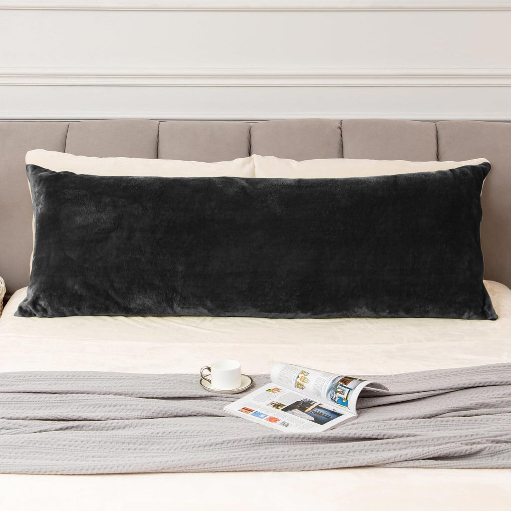 Bedelite Body Pillow Cover with Zipper Closure, Super Soft and Cozy Fuzzy Fleece Pillowcase 20 x 54 Inches, Luxury Fluffy Plush Long Body P…