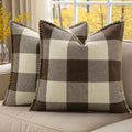 decorUhome Summer Buffalo Plaid Check Throw Pillow Covers 24x24 Set of 2 Outdoor Linen Decorative Farmhouse Gingham Euro Sham Pillow Covers…