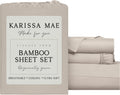 KARISSA MAE Pure Viscose from Bamboo Full Size Sheet Set | 100% FSC Certified | Luxuriously Soft | Cooling | 18" Deep Pocket w/Corner…