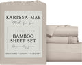 KARISSA MAE Pure Viscose from Bamboo Twin Size Sheet Set | 100% FSC Certified | Luxuriously Soft | Cooling | 18" Deep Pocket w/Corner…