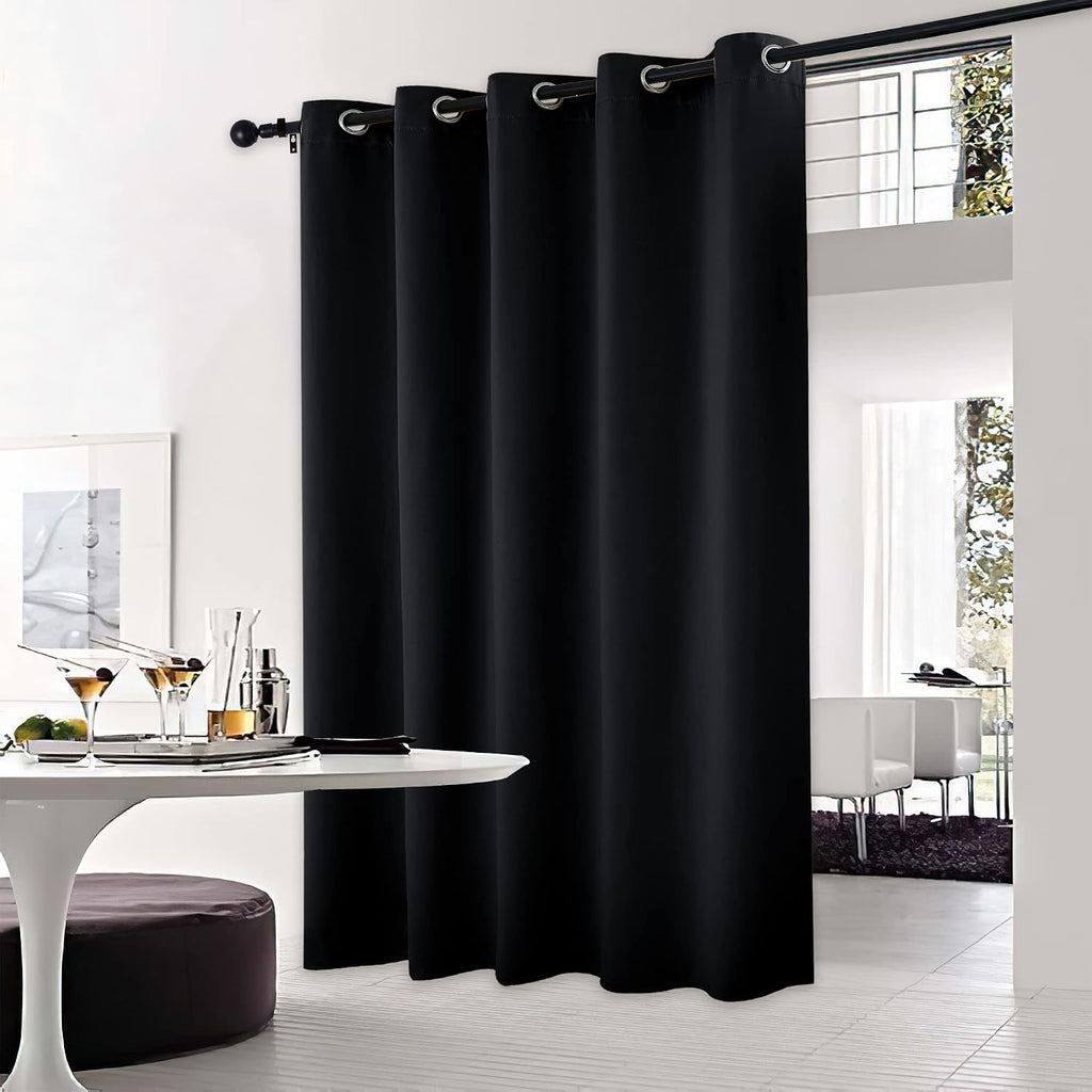 NICETOWN Blackout Curtain for Sliding Door, Patio Door Curtains, Thermal Insulated Wide Drapes/Draperies for Bedroom (Black, 70 by 84…