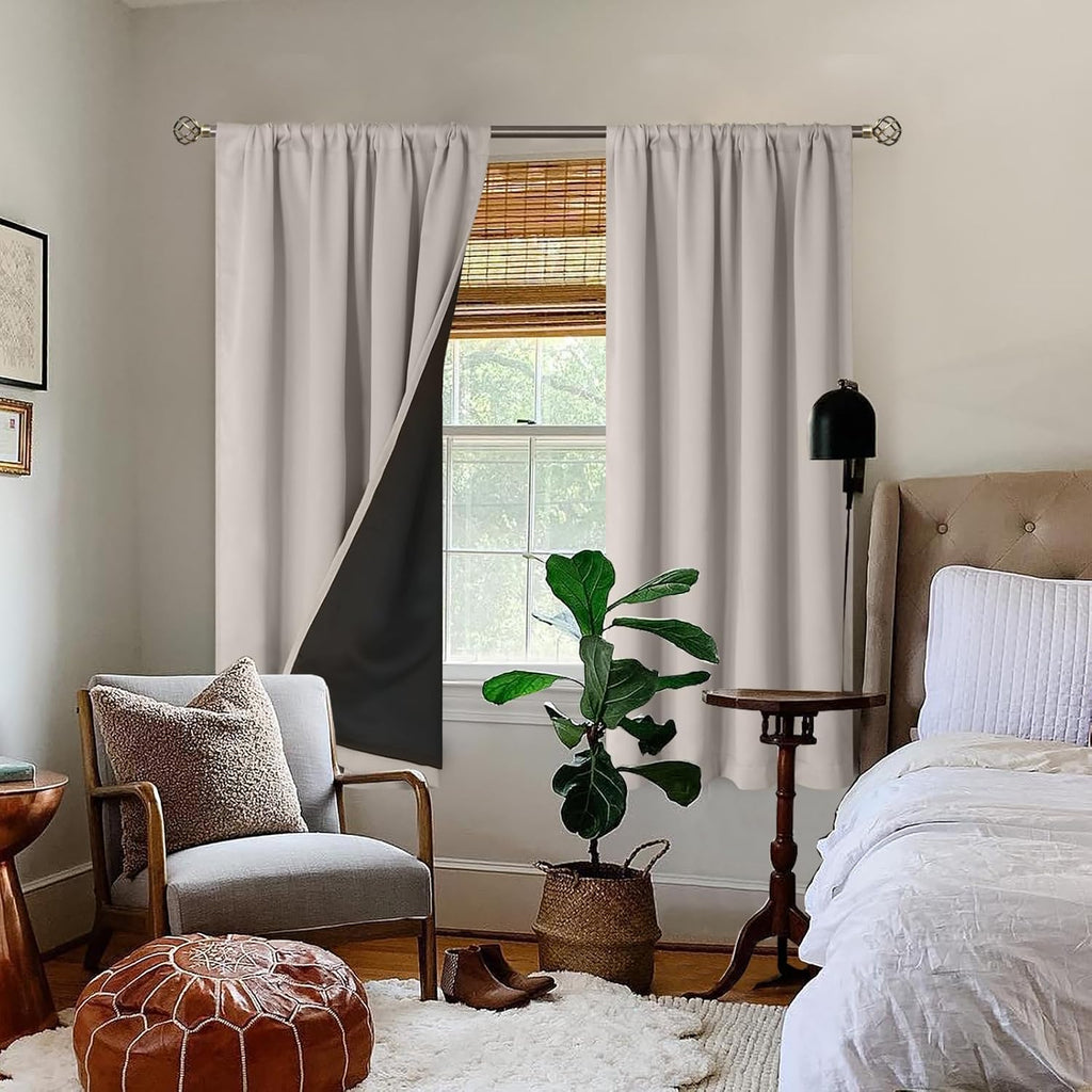 BGment Full Blackout Curtains for Bedroom 63 Inch Length 2 Panels Set, Thermal Insulated Room Darkening Noise Canceling Living Room…