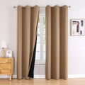 ChrisDowa 100% Blackout Curtains for Bedroom with Black Liner, 2 Thick Layers Total Blackout Thermal Insulated Grommet Window Curtains 2 Pa…