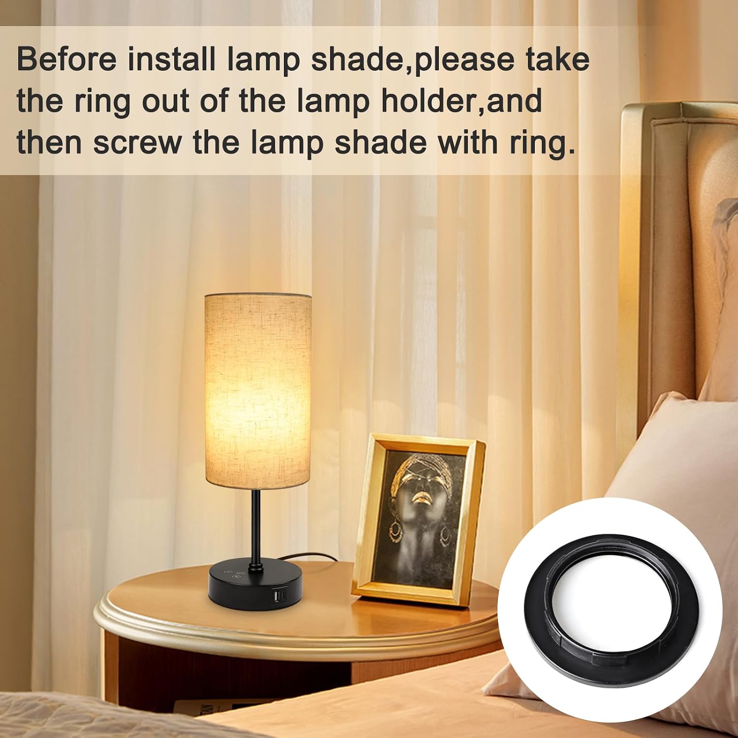 Unicozin Table Lamp, 3 CCT 3000K/4500K/6500K & RGB Color Changing, Stepless Dimmable Small Bedside Lamp for Reading, Ambience Nightstand…