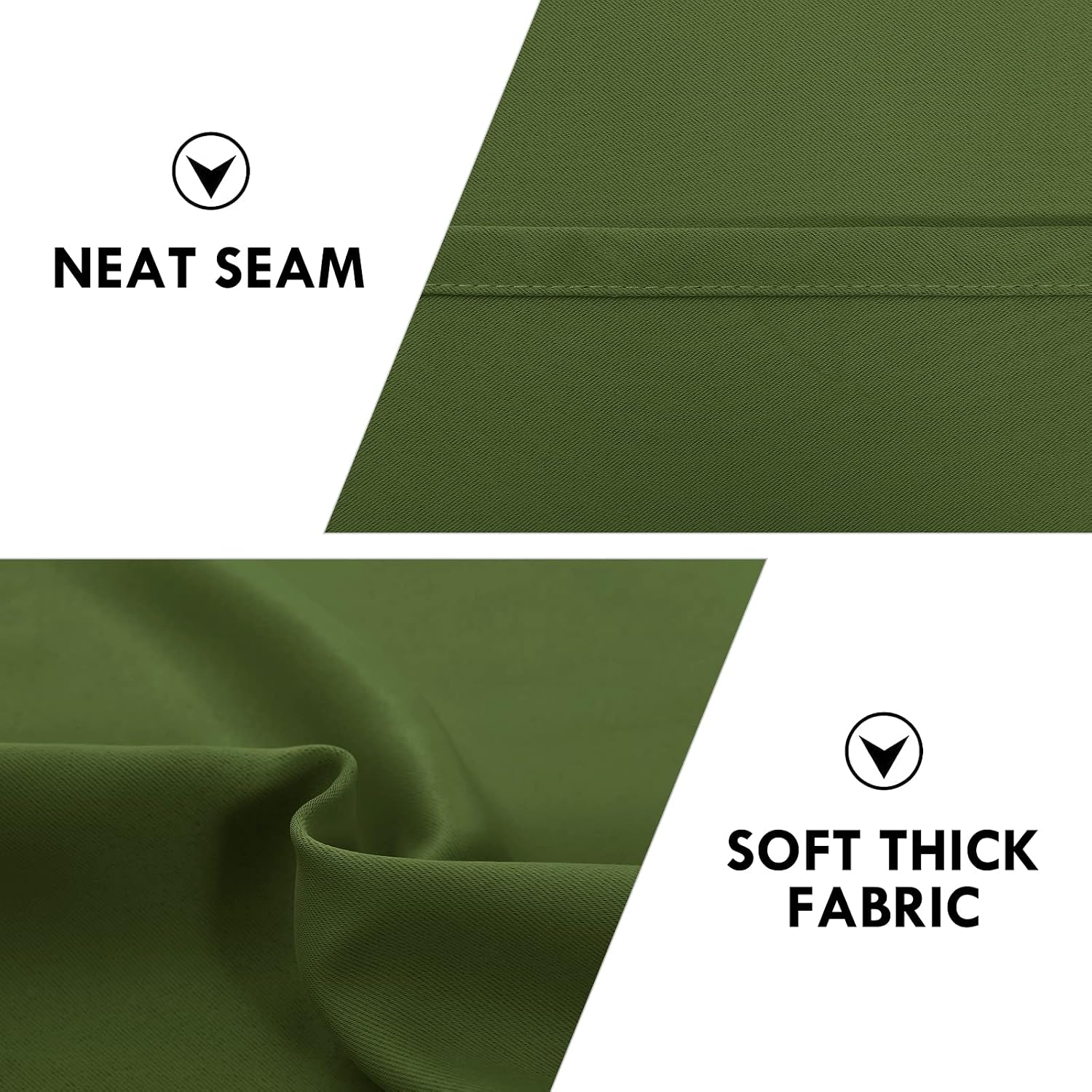 Dwcn Olive Green Room Darkening Blackout Curtains - Thermal Insulated Privacy Energy Saving Window Curtain Drapes 38 x 63 inch Length, Set…