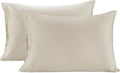 LaneLinen LANE LINEN Pillow Case Covers King, Set of 2, 100% Egyptian Cotton Sateen, Soft Cool & Smooth Pillow Cases - Swiss Dot - Ivory Co…
