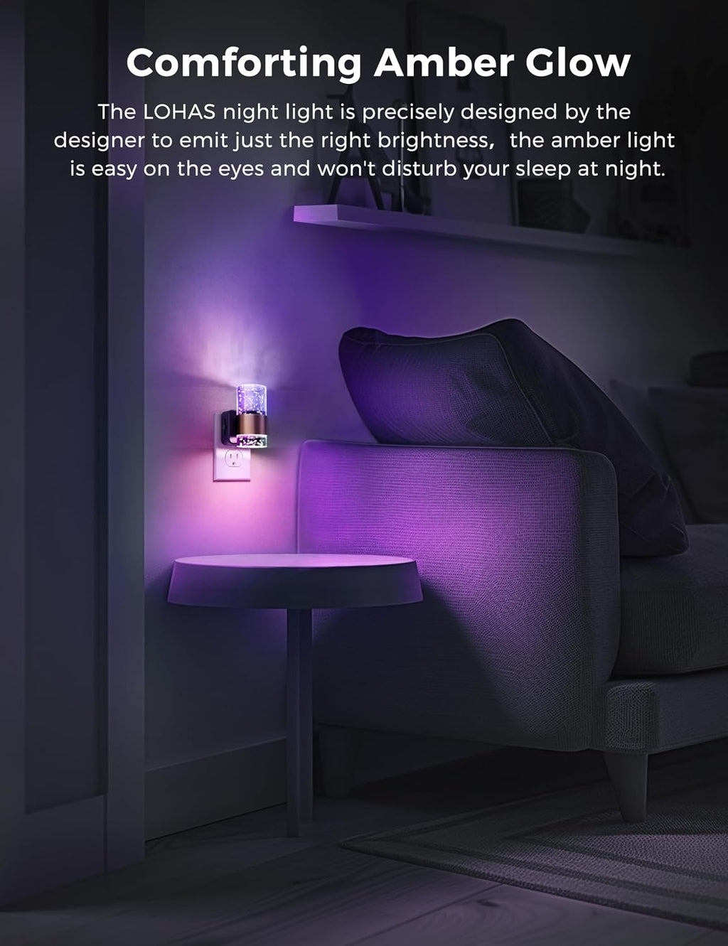 Night Lights Plug into wall, Color Changing Night Light with Rotatable Plug, Dusk to Dawn Light Sensor and Adjustable Brightness, Elegant…