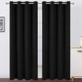 Lemomo Blackout Curtains 52 x 84 inches Long Black Curtains Set of 2 Panels Thermal Insulated Room Darkening Curtains for Bedroom 84 inches…