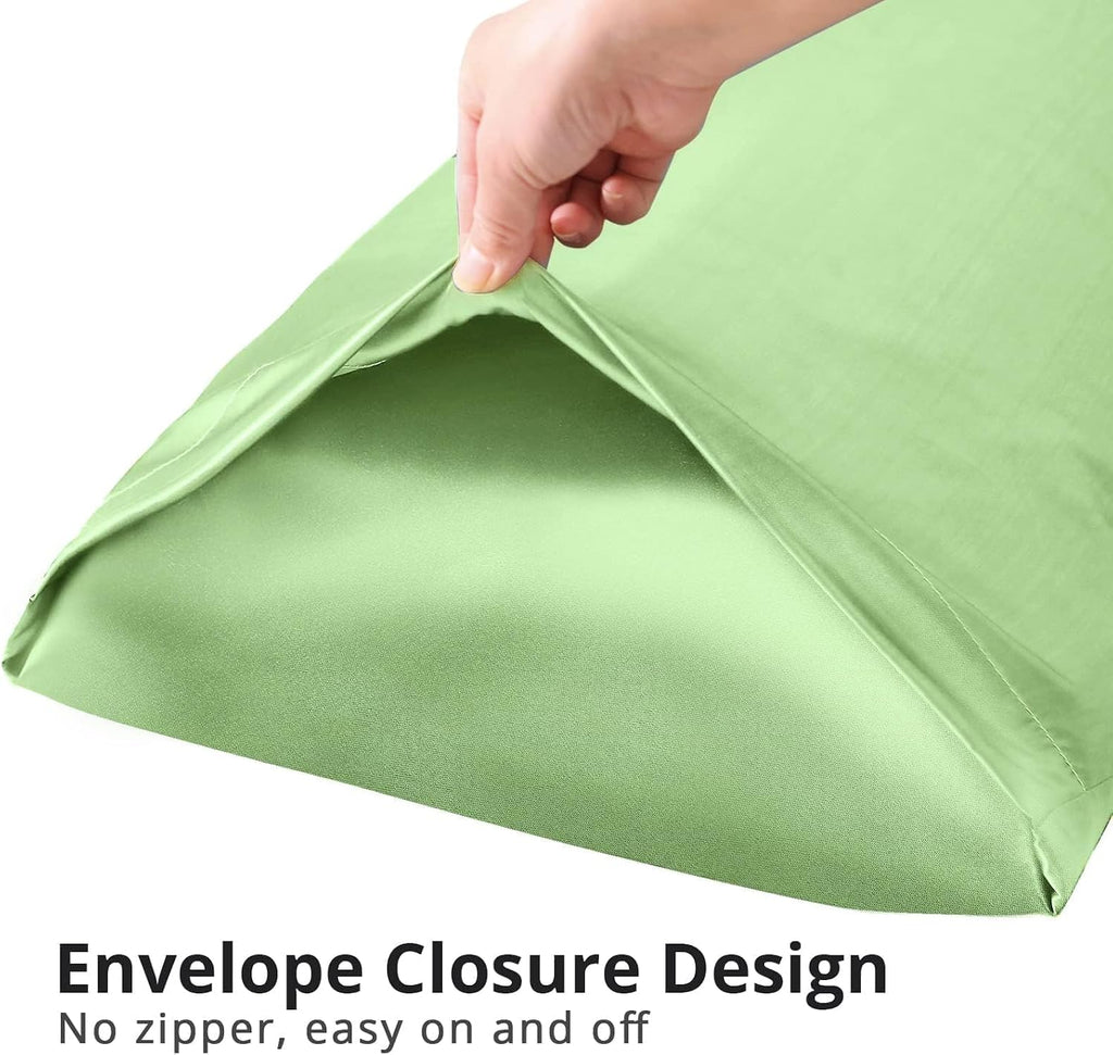 Huxmeyson Body Pillow with Satin Pillowcase, Body Pillow for Adults, Removable Cover, Green (20"x54") Green