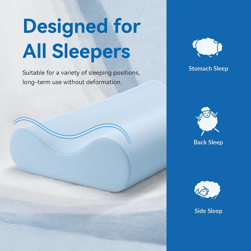 Amaeromax AM AEROMAX Queen Size Soft Contour Memory Foam Pillow, Cervical Pillow for Neck, Neck Orthopedic Sleeping Pillows for Side, Back…