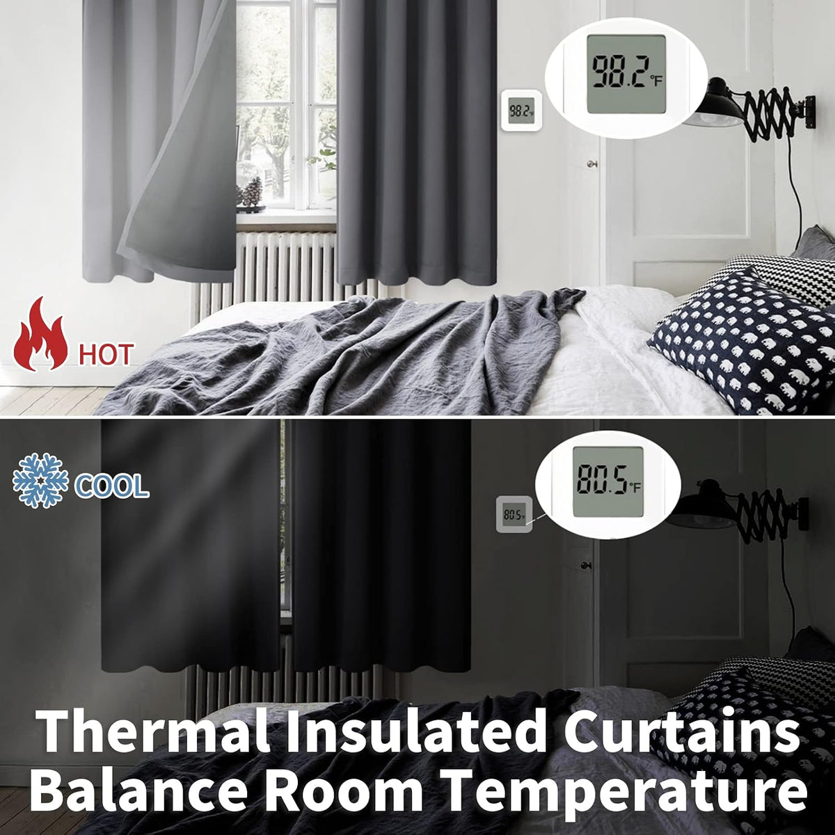 BGment Thermal Insulated 100% Blackout Curtains for Bedroom with Black Liner, Double Layer Full Room Darkening Noise Reducing Rod Pocket…
