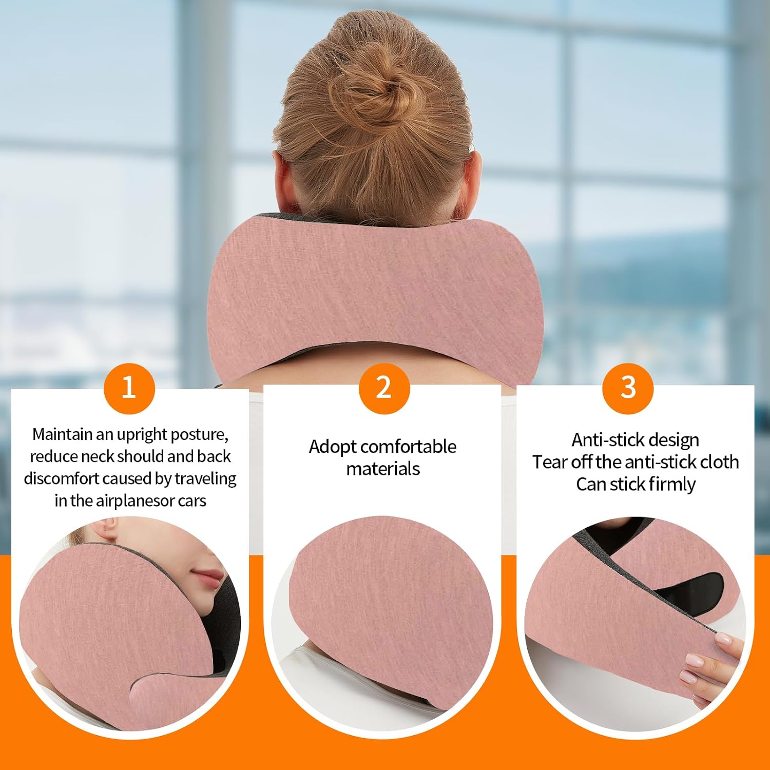 Travel Neck Pillow for Airplane – Memory Foam 360° Support Compact Design Ergonomic Flight Pillow for Sleeping & Neck Support Portable…