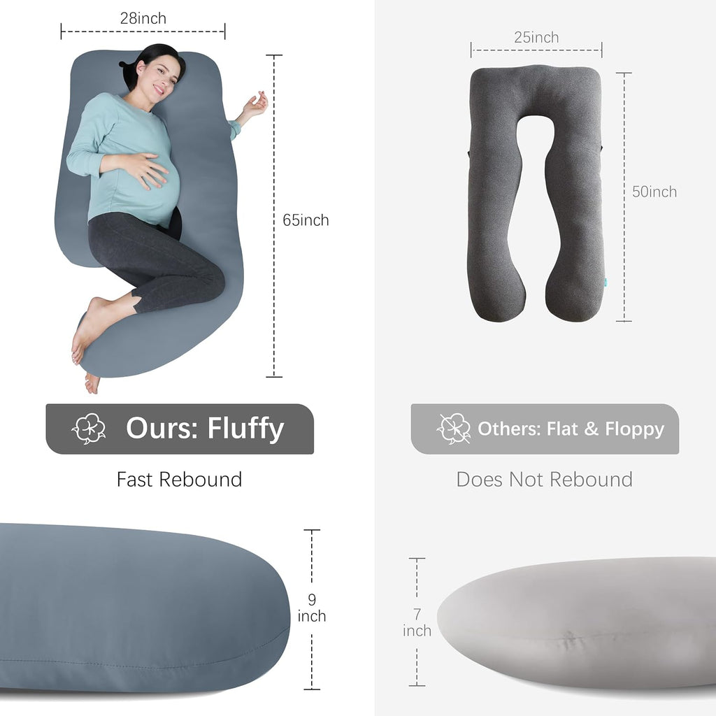 Moonpark MOON PARK Pregnancy Pillows for Sleeping - U Shaped Full Body Maternity Pillow with Removable Cover - Support for Back, Legs, Bell…