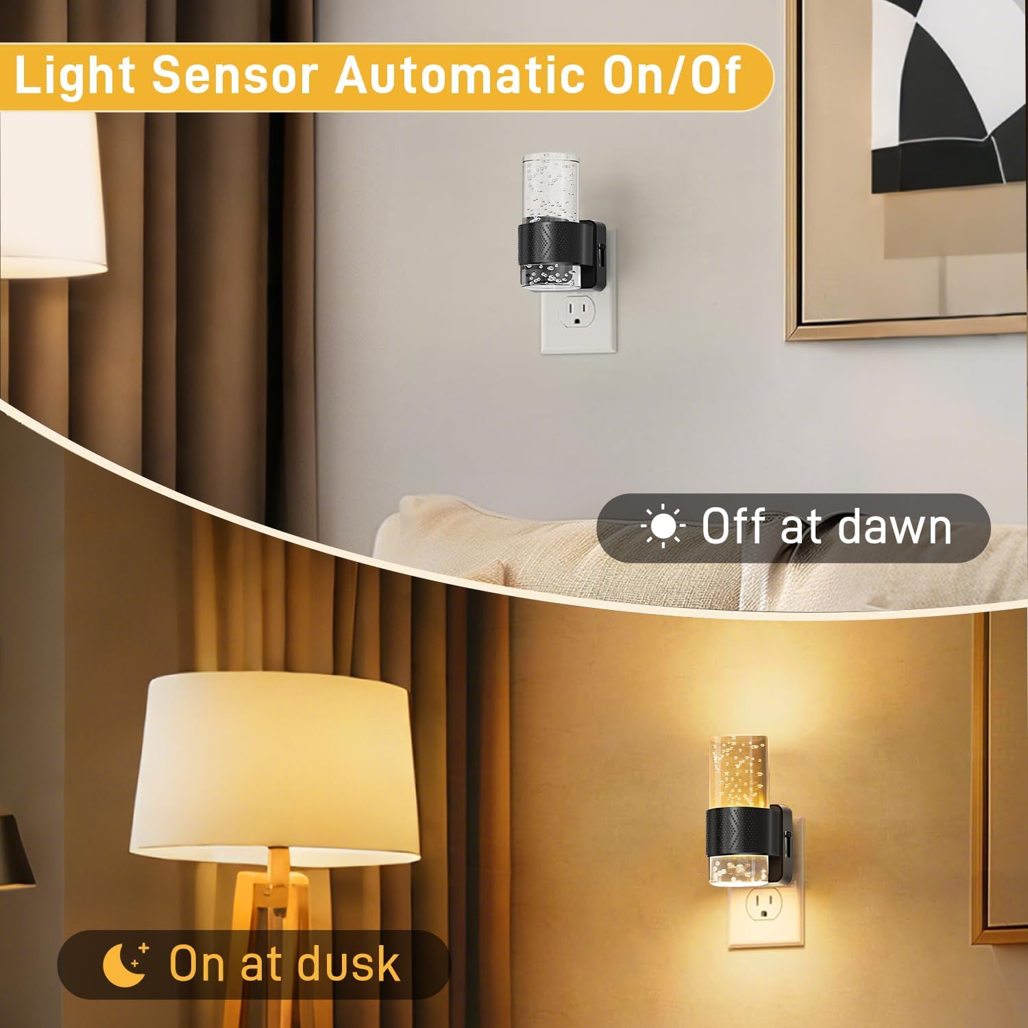 Night Lights Plug into Wall - Dimmable Nightlight with Dusk to Dawn Sensor 0-100 LM Brightness Plug in Night Light for Bathroom Bedroom…