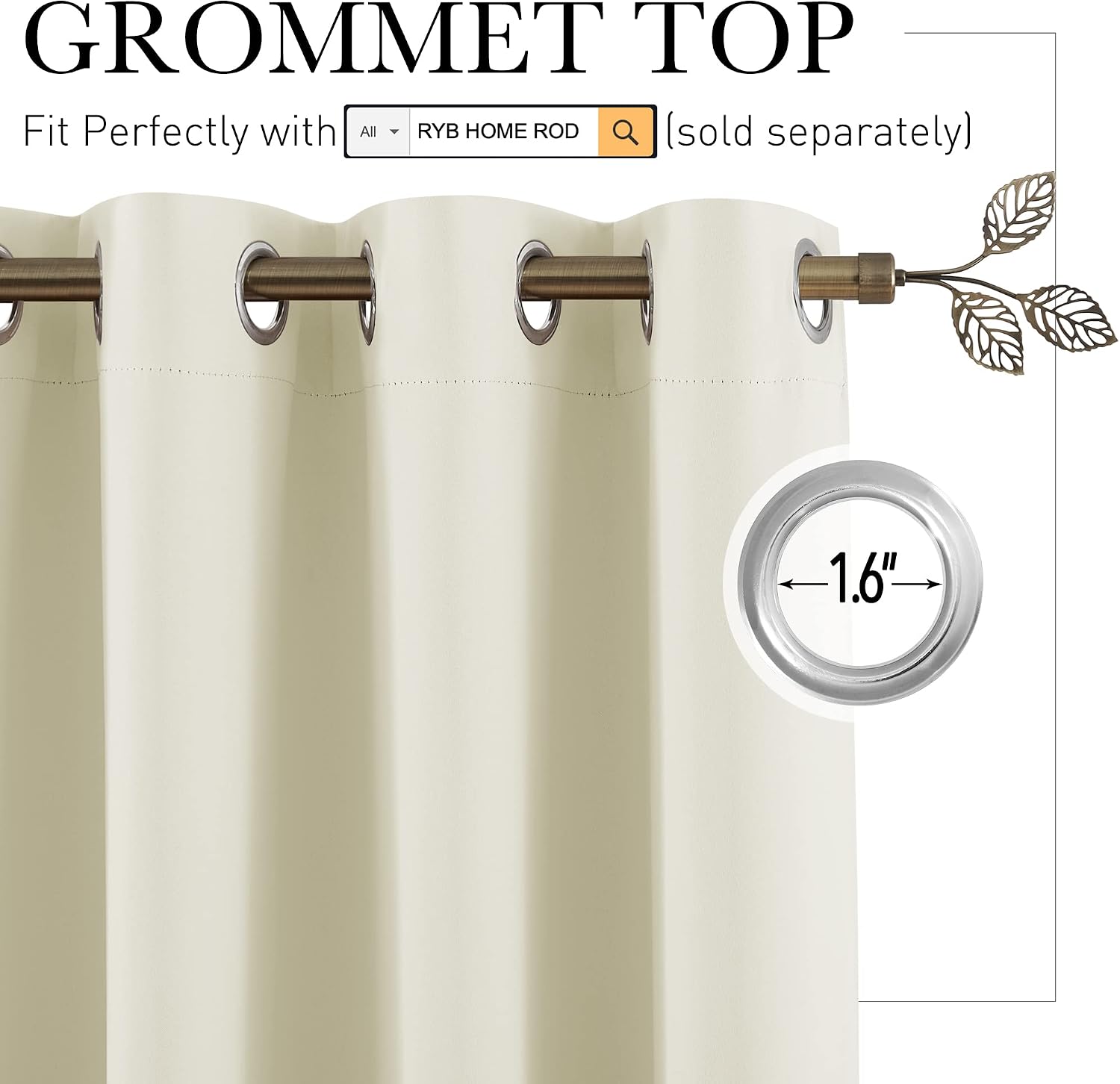 Rybhome RYB HOME Blackout Curtains Soundproof Energy Saving Insulating Privacy Room Divider Curtains for Patio Sliding Glass Door Living Ro…