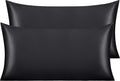 Ntbay 2 Pack Satin King Pillowcases for Hair and Skin, Luxurious and Silky Pillow Cases with Envelope Closure, 20x36 Inches, Black 2 Pack 3…