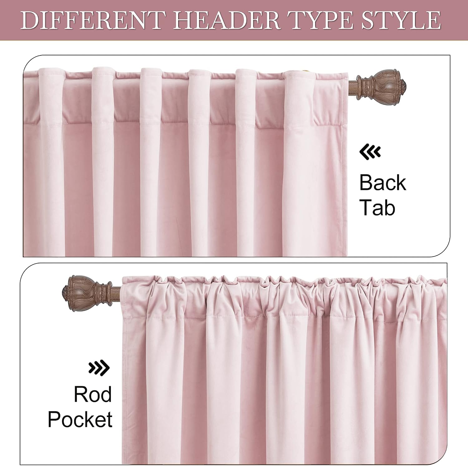 Rybhome RYB HOME Pink Velvet Curtains 84 inches - Blackout Curtains for Living Room, Thermal Insulated Noise Reducing Panels Soft Luxury Wi…