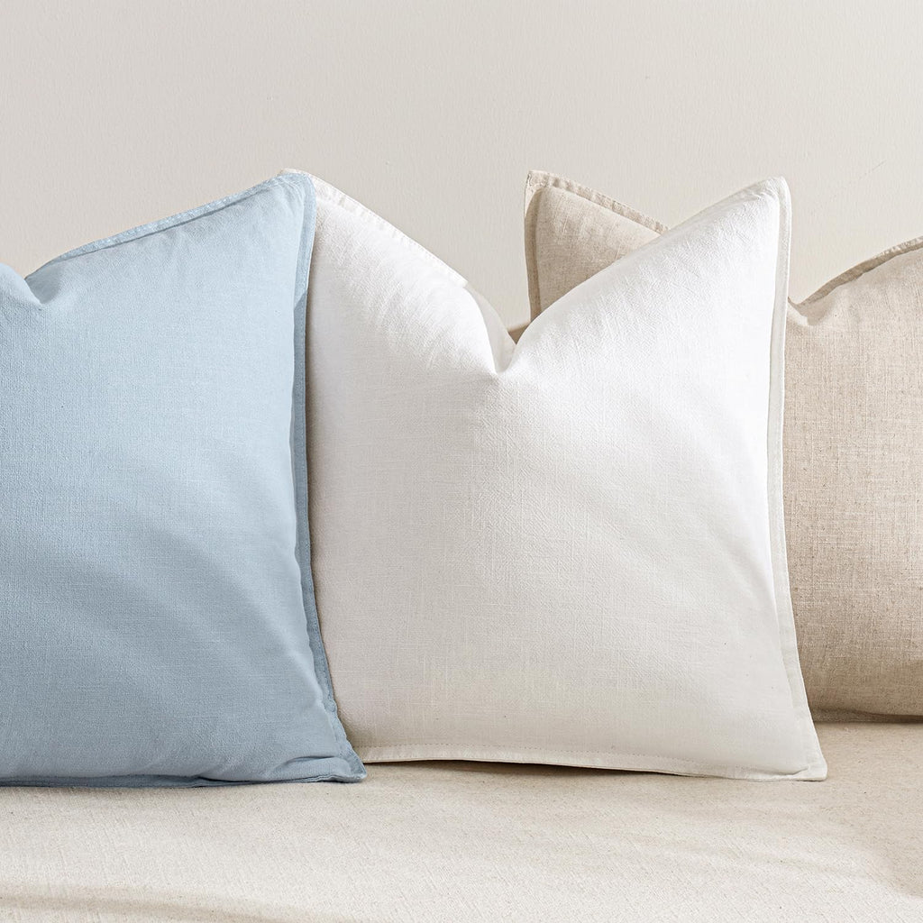 Anroduo Pack of 2 Decorative Linen Pillow Covers Cream White Euro Sham Neutral Farmhouse Boho Soild Cushion Case Soft Accent Pillowcase for…