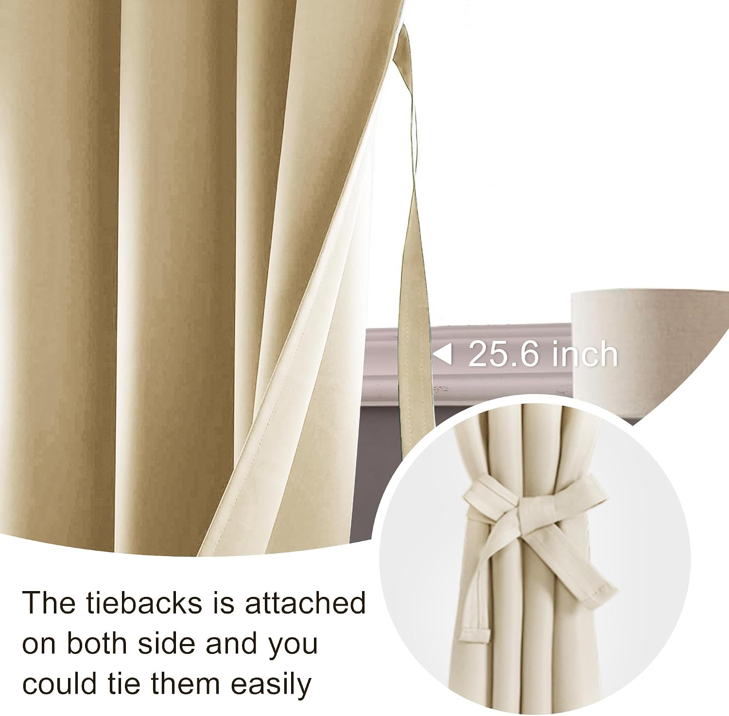 Jiuzhen Blackout Curtains for Bedroom– Thermal Insulated, Noise Reducing Room Darkening Privacy Drapes for Living Room, Set of 2 Panels with…