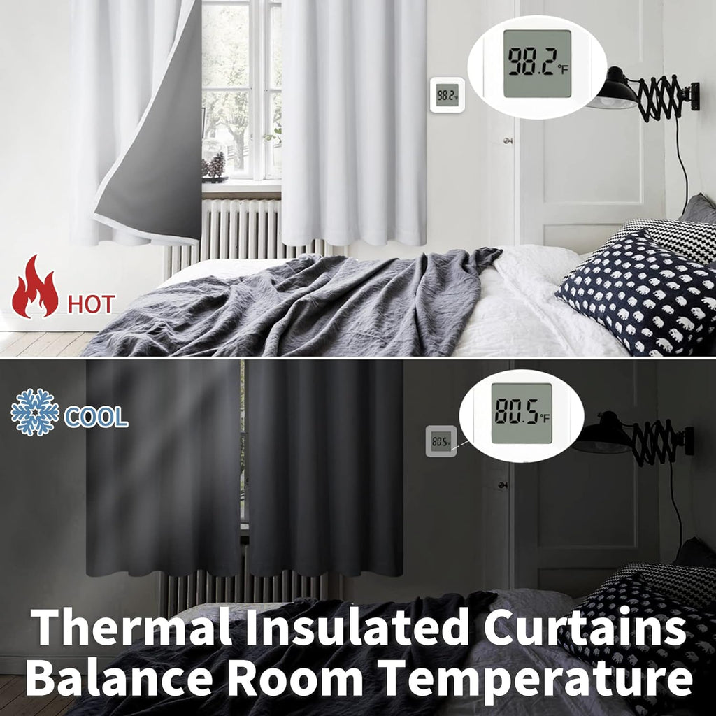 BGment Blackout Curtains for Bedroom 45 Inch Length, Rod Pocket 100% Blackout Curtains with Thermal Liner Darkening Curtains for Living…