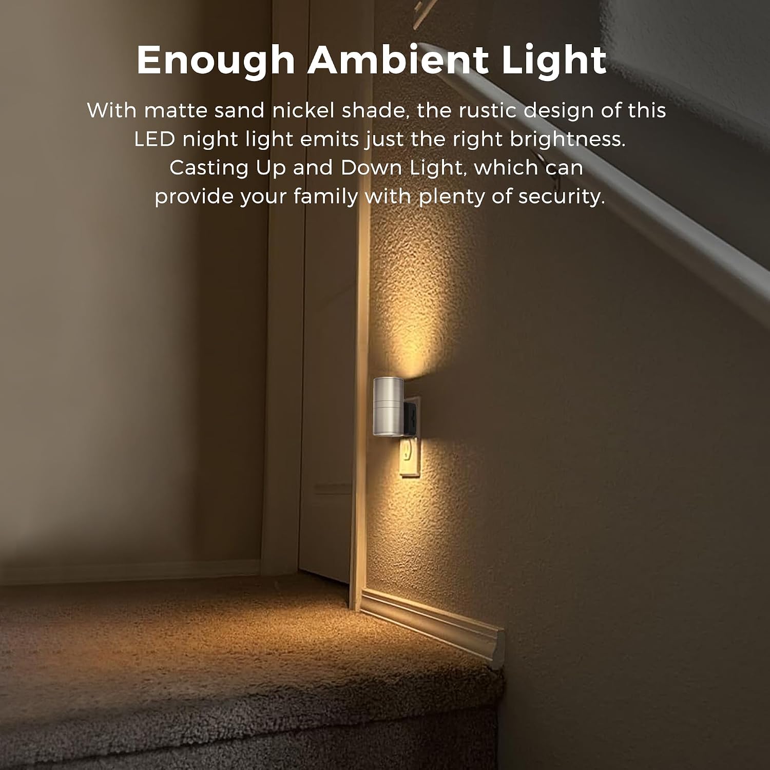 L LOHAS LED Night Light, Dimmable Night Lights Plug into Wall, Metal-Shade Nightlight for Adults, Automatic Nightlights, Light…