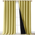 Nicetown 100% Blackout Blinds, Laundry Room Decor Window Treatment Curtains for Large Patio Sliding Door, Thermal Insulated Paler Yellow Cu…