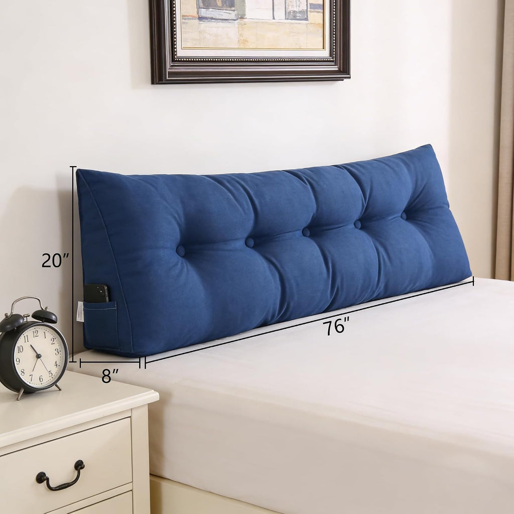 SAMTY King Size Triangular Wedge Pillow headboard for Couch Large headboard Pillow with Removable Cover Back Rest Pillows for Sitting up…