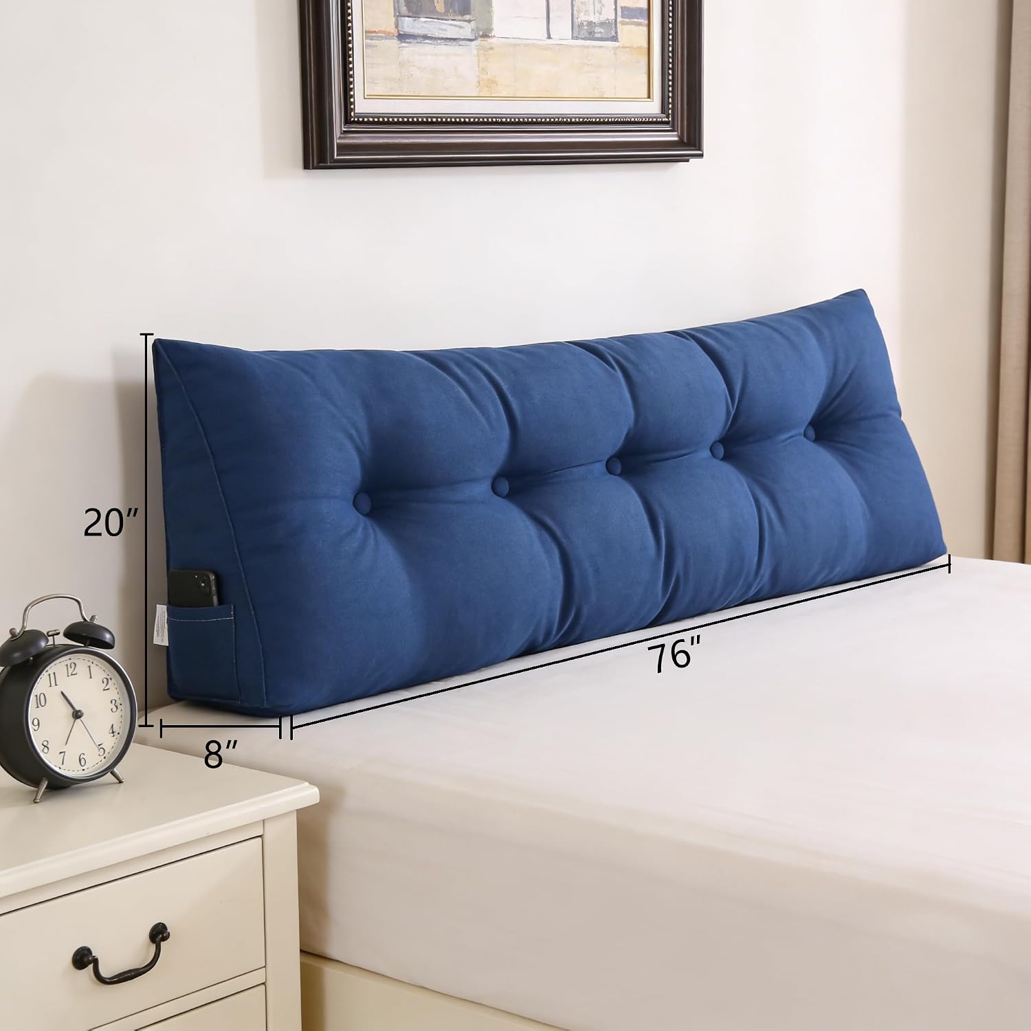 SAMTY King Size Triangular Wedge Pillow headboard for Couch Large headboard Pillow with Removable Cover Back Rest Pillows for Sitting up…