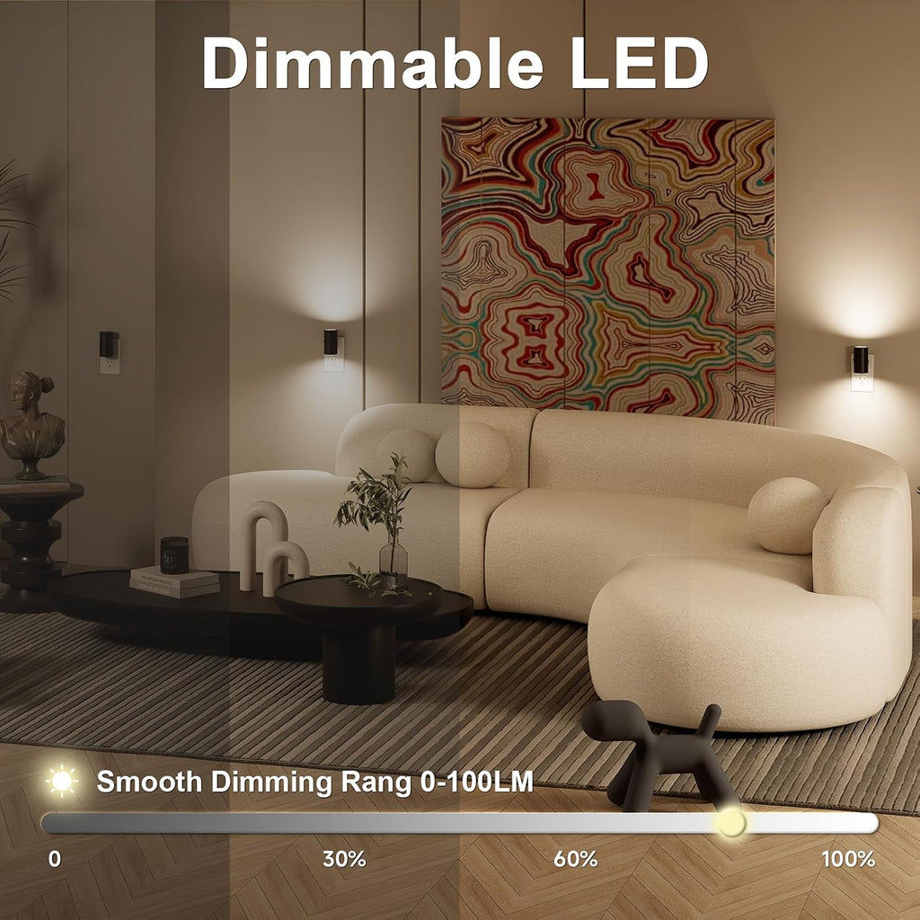 Niorsun Night Lights Plug into Wall, Dimmable with 3 Color Modes & Auto On/Off Sensor, Ultra- Nightlight for Hallway, Bathroom, Bedroom…