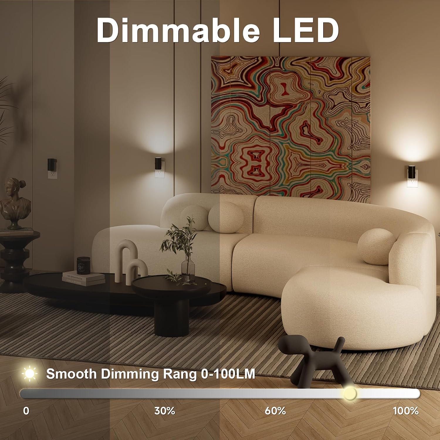 Niorsun Night Lights Plug into Wall, Dimmable with 3 Color Modes & Auto On/Off Sensor, Ultra- Nightlight for Hallway, Bathroom, Bedroom…