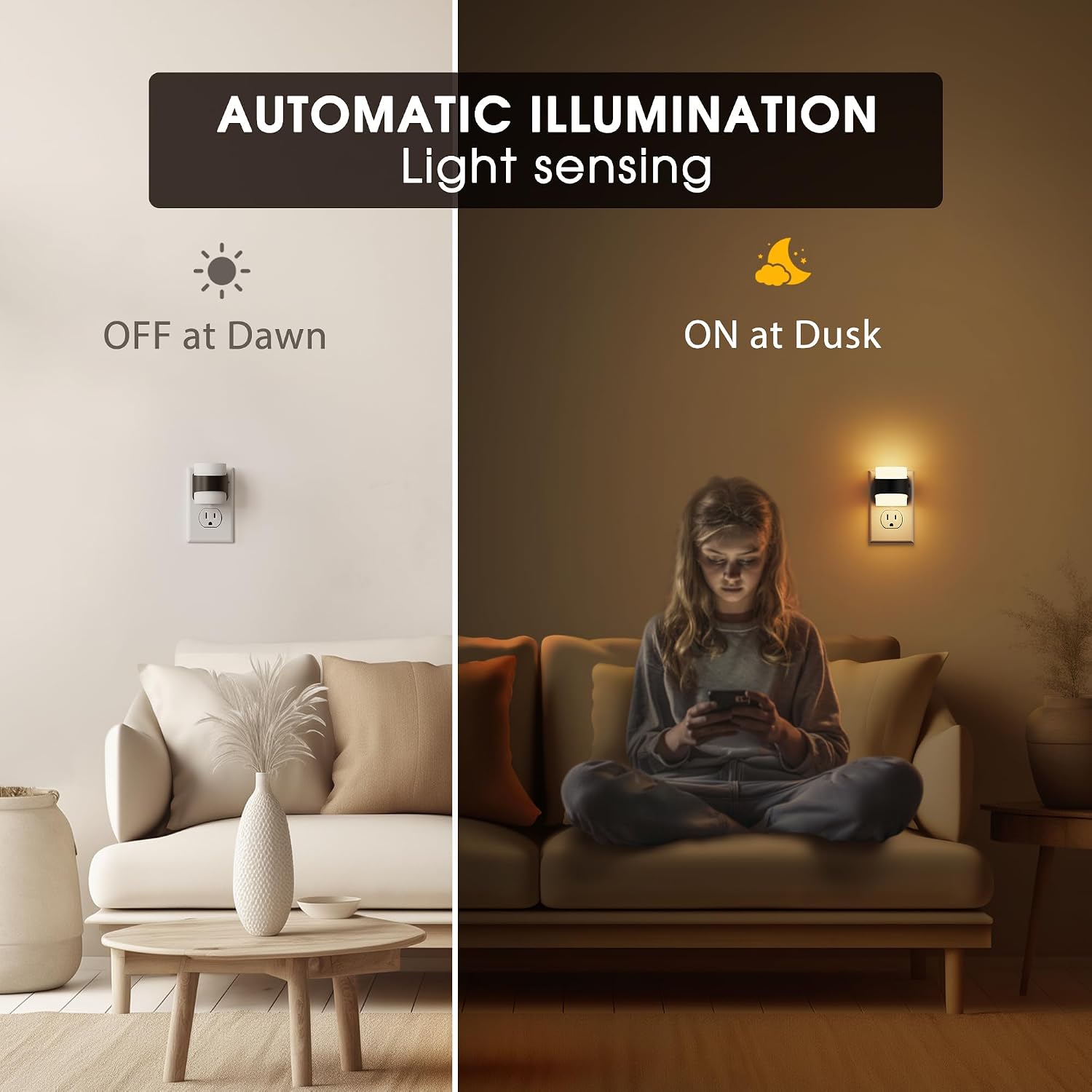 Briignite Night Light, Night Lights Plug into Wall, LED Nightlight for Kids & Adults, 3CCT Adjustable 3000K/4000K/5000K Color, Dusk to…