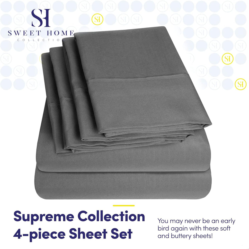 Twin Size Bed Sheets - 4 Piece 1500 Supreme Collection Fine Brushed Microfiber Deep Pocket Twin Sheet Set Bedding - 1 EXTRA PILLOW CASES…