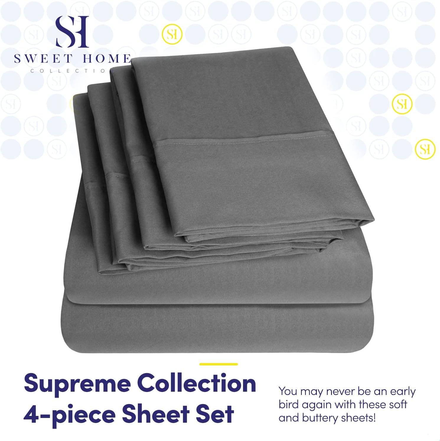 Twin Size Bed Sheets - 4 Piece 1500 Supreme Collection Fine Brushed Microfiber Deep Pocket Twin Sheet Set Bedding - 1 EXTRA PILLOW CASES…