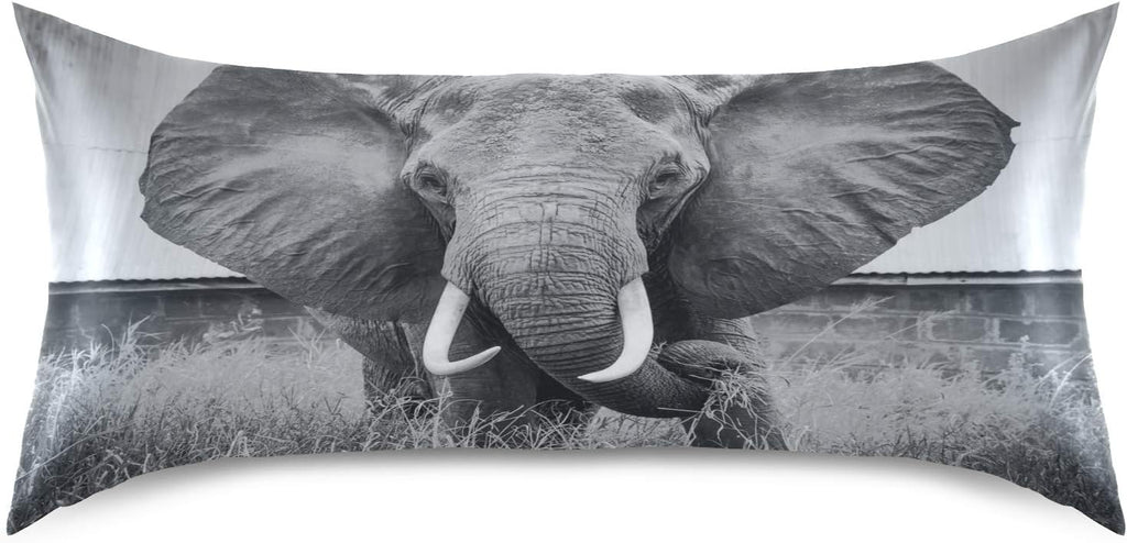 Blueangle Elephant Satin Pillowcase for Hair and Skin Silk Pillowcase, Queen Size(20x30 inches) - Satin Pillow Covers with Envelope Closure