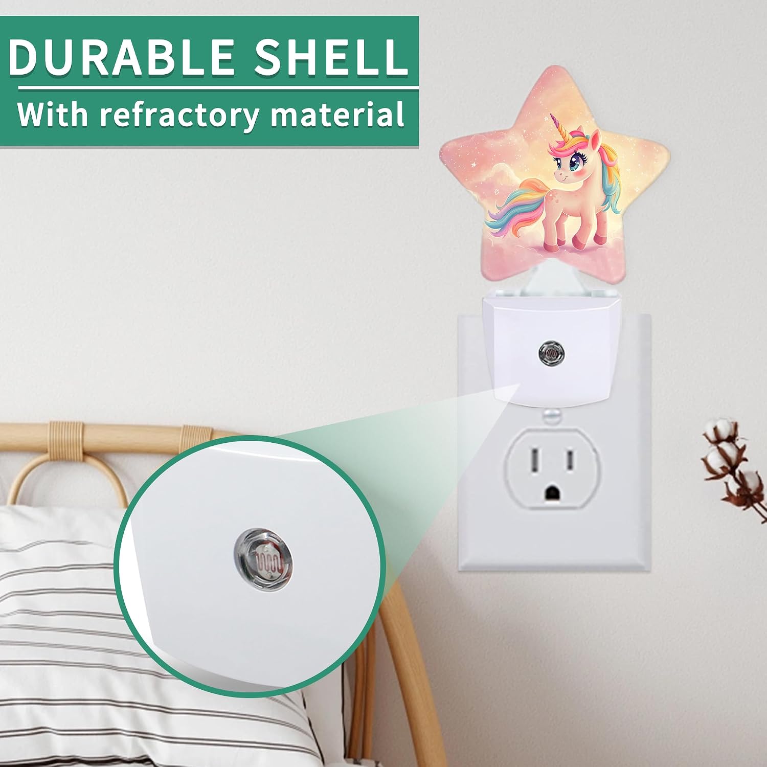 Unicorn Star Night Light Plug in, Soft Glow Night Light for Kids Bedroom Nursery, Gentle Warm Light for Sleep, Compact Lamp for Hallway…