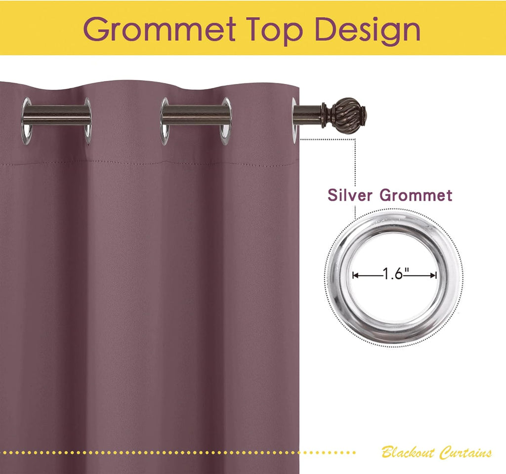 NICETOWN Blackout Curtains for Bedroom, Dry Rose, 34 W by 80 L, Set of 2, Thermal Insulated Curtains & Drapes with Grommet Top for Living…