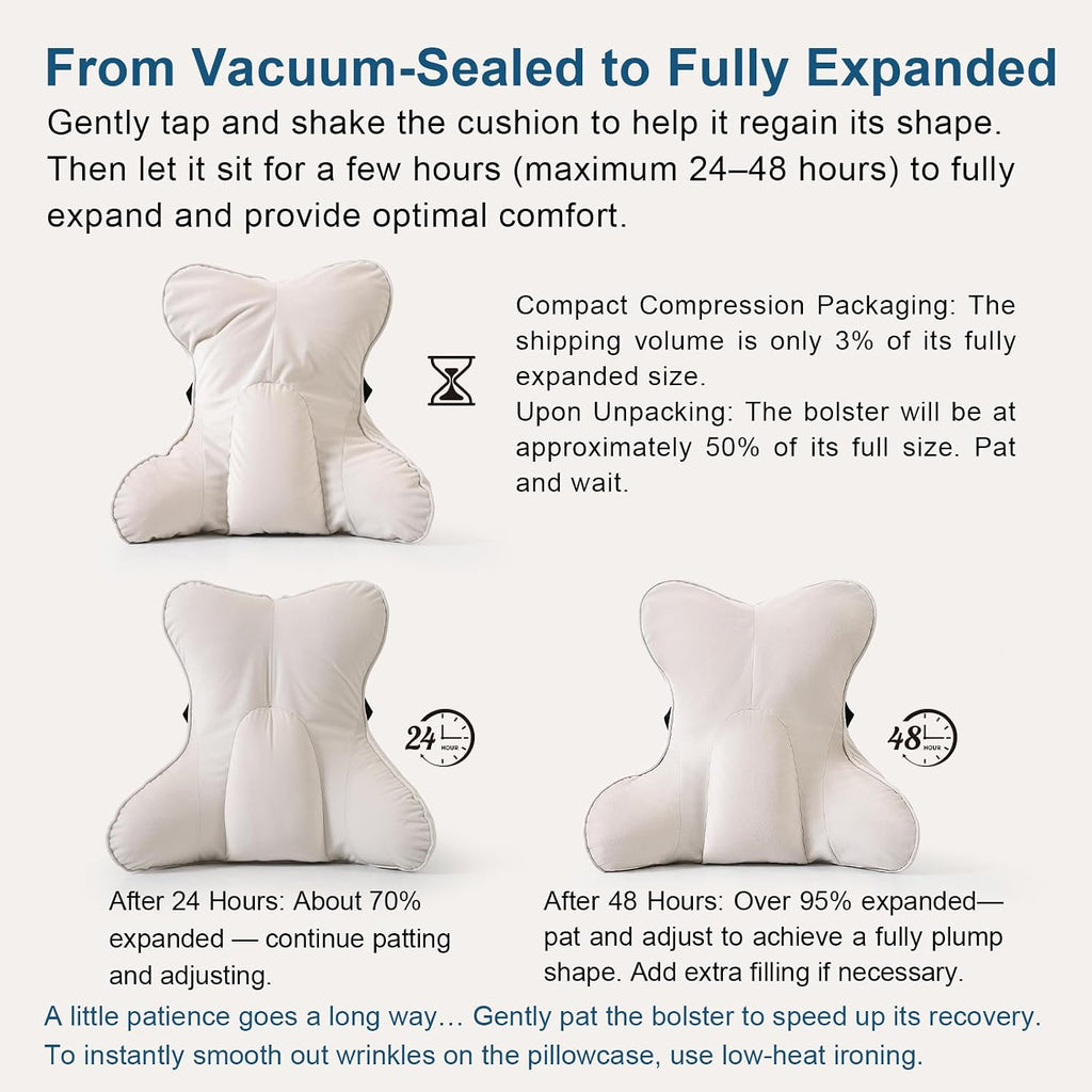 Lumbar Support Pillow(Pat. Pend) – Multi-Functional Ergonomic Back Cushion for Sofa Chair, Car Seat & Sofa, Reading Pillow with Firm…