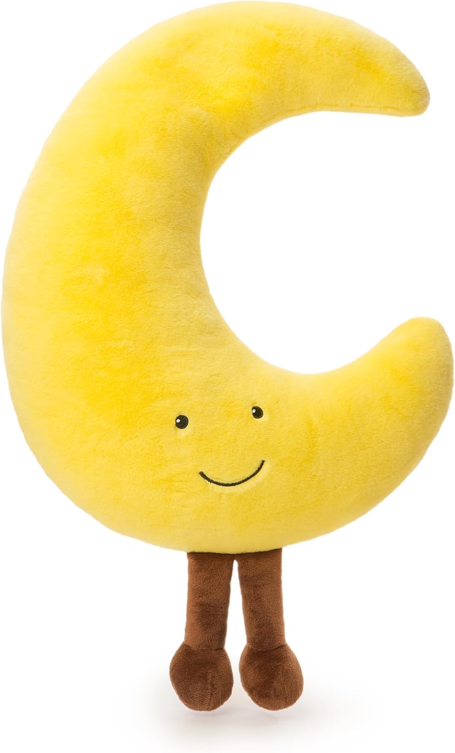 WEIGEDU Crescent Moon Stuffed Animal Plush Toy Cute Yellow Body Pillow with Legs Soft Celestial Theme Gift for Kids Baby Nursery Decor 22…