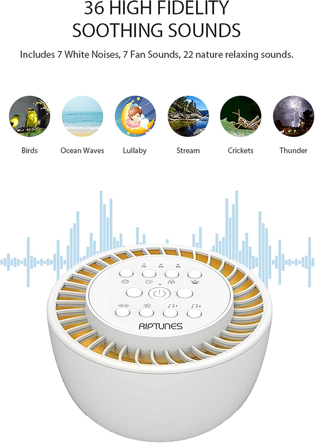 White Noise Sound Machine w/ 36 Soothing Sounds, SM136 Enjoy Your Sleep with This Great Noise Machine