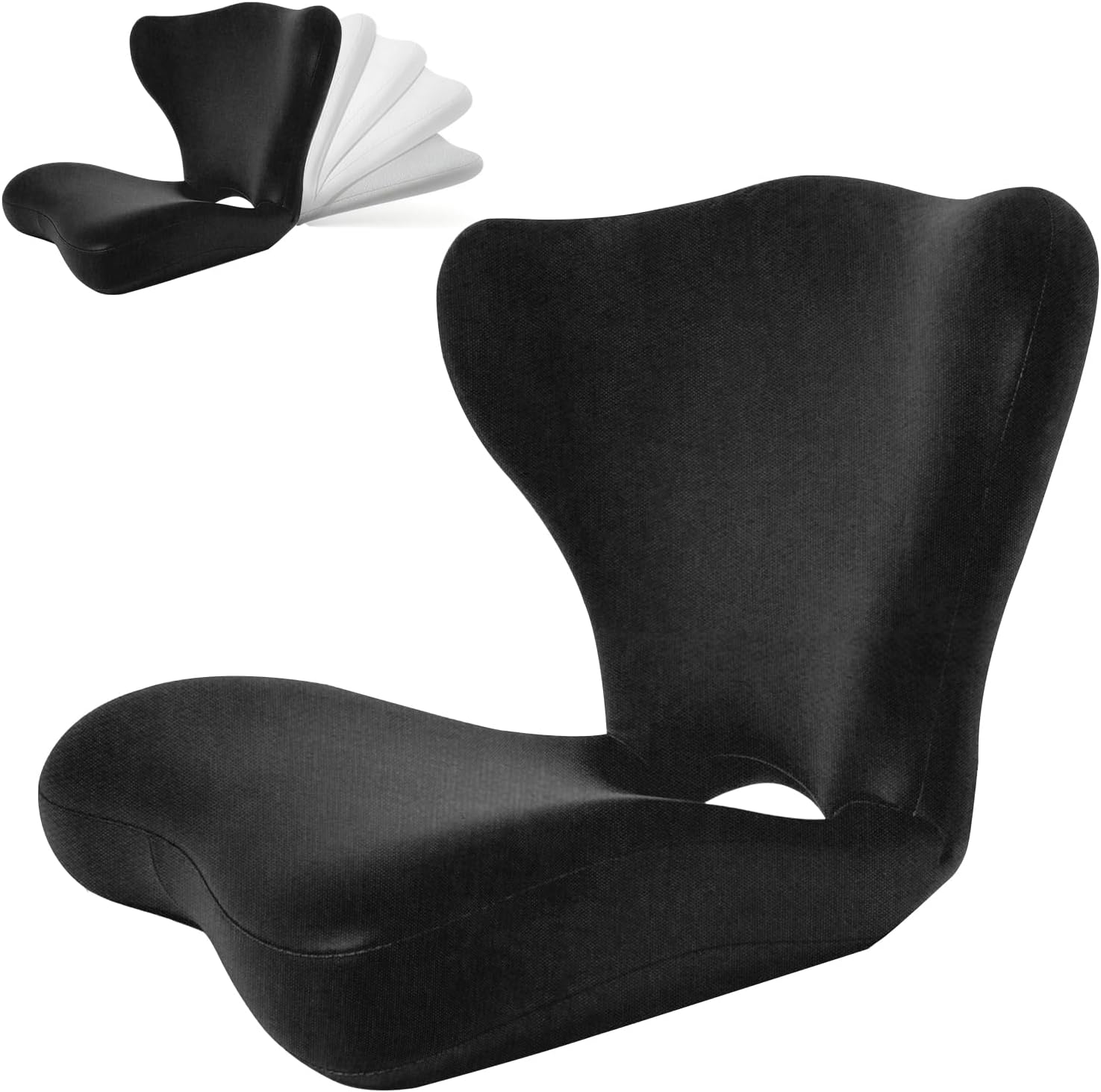 Yoobebest Adjustable Backrest Memory Foam Lumbar Support Pillow, Back Support Cushion for Office Chair, Home, Meditation on Floor, Lower Back…