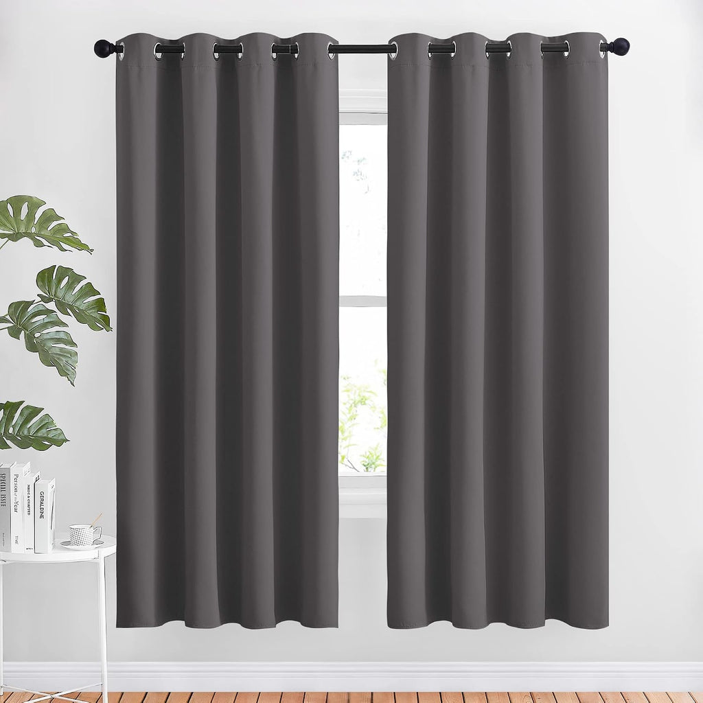 Nicetown Blackout Thermal Curtains Panels 72 inch Length - Grommet Noise Reducing Room Darkening Solid Window Drapes for Bedroom/Living Roo…