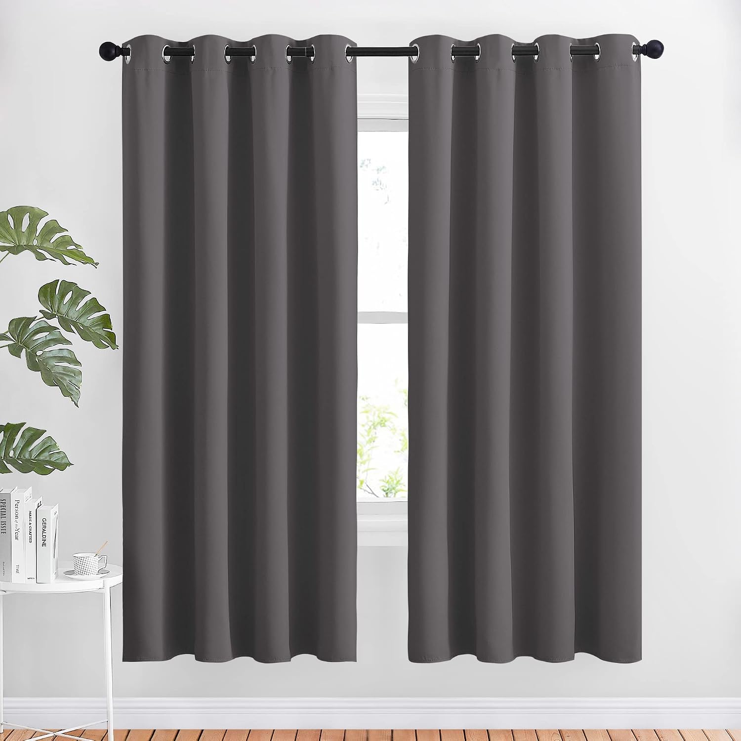 Nicetown Blackout Thermal Curtains Panels 72 inch Length - Grommet Noise Reducing Room Darkening Solid Window Drapes for Bedroom/Living Roo…