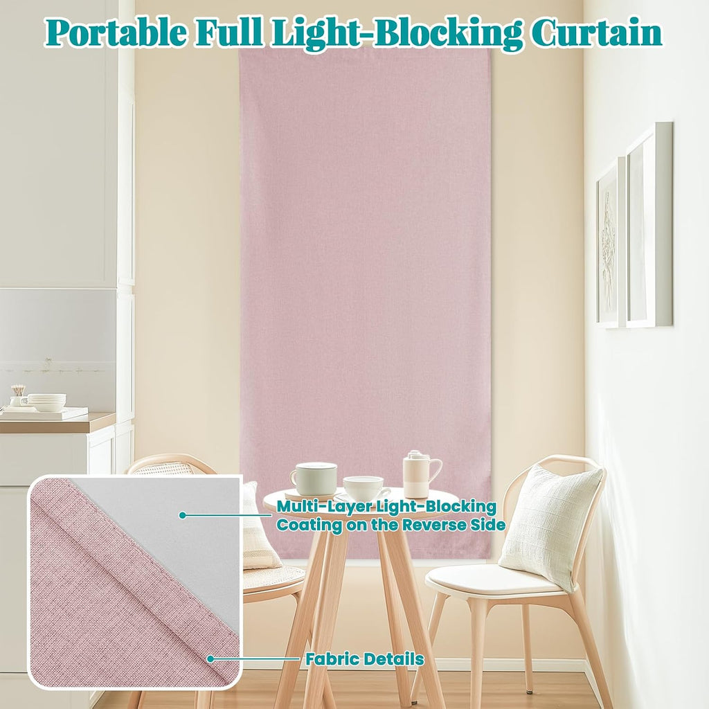 100% Blackout Self Adhesive Curtains Portable Curtain Simple and Easy to install Bedroom Window Thermal Lnsulated Kitchen Room Darkening…