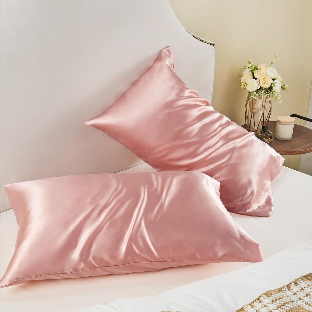 Bedelite Satin Pillowcase for Hair and Skin, Super Soft and Cooling Similar to Silk Pillow Cases 2 Pack with Envelope Closure, Gift for Wom…