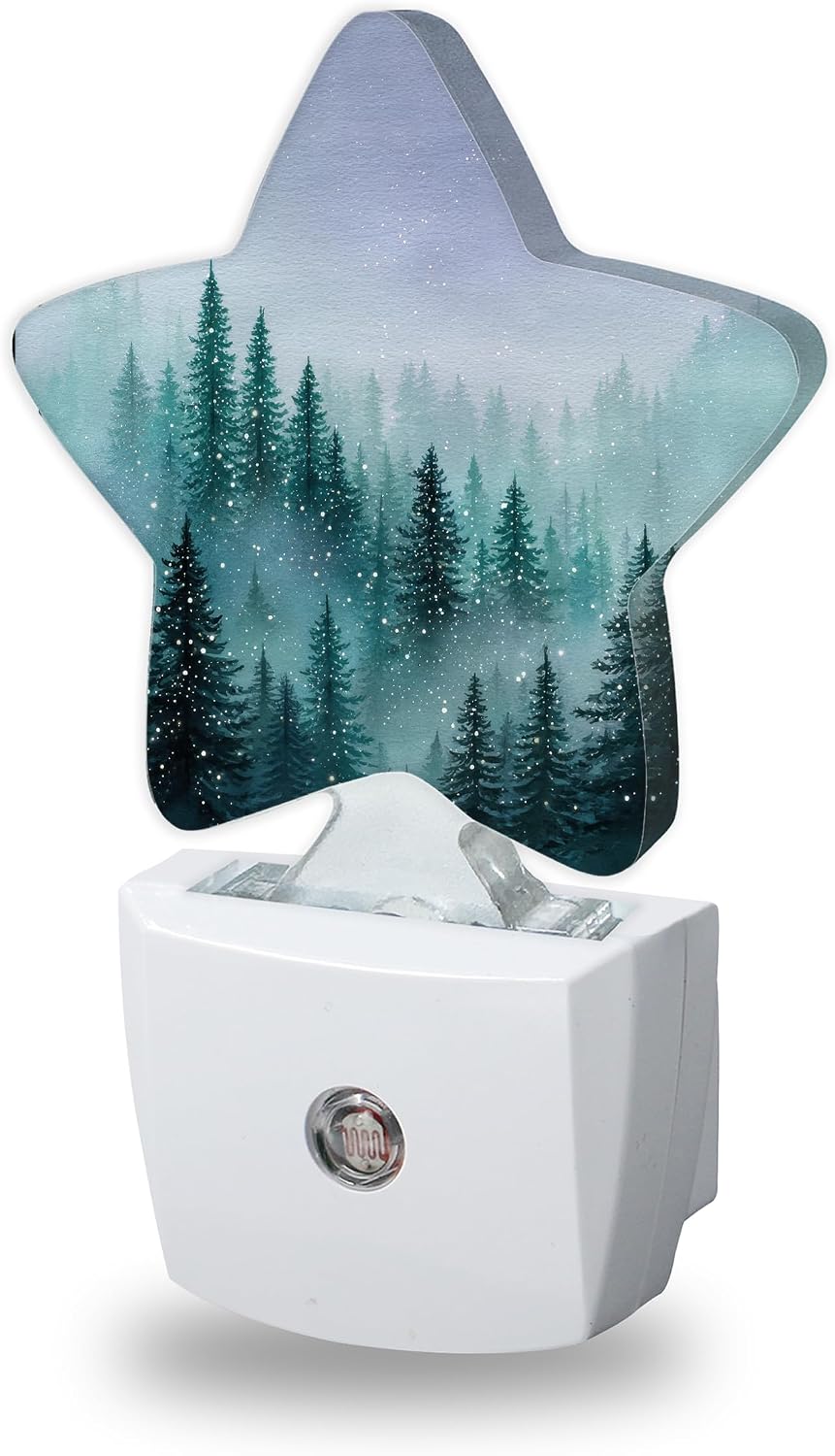 Energy Efficient Nightlights Plug in Wall, Foggy Forest Night Light for Kids Bedroom Decorative, Watercolor Trees Dusk-to-Dawn Sensor…