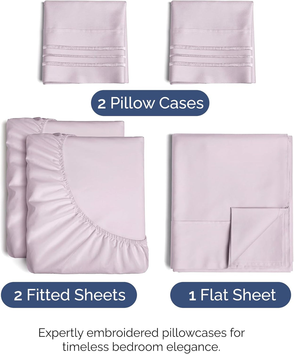 Split King Size 5 Piece Sheet Set - Comfy Breathable & Cooling Sheets - Hotel Luxury Bed Sheets for Women & Men - Deep Pockets, Easy-Fit…