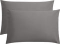 FLXXIE Pillow Cases Queen, Soft Microfiber Pillow Covers with Envelope Closure, Wrinkle Resistant Pillowcases, 2 Piece Set, 20x30, Dark Grey