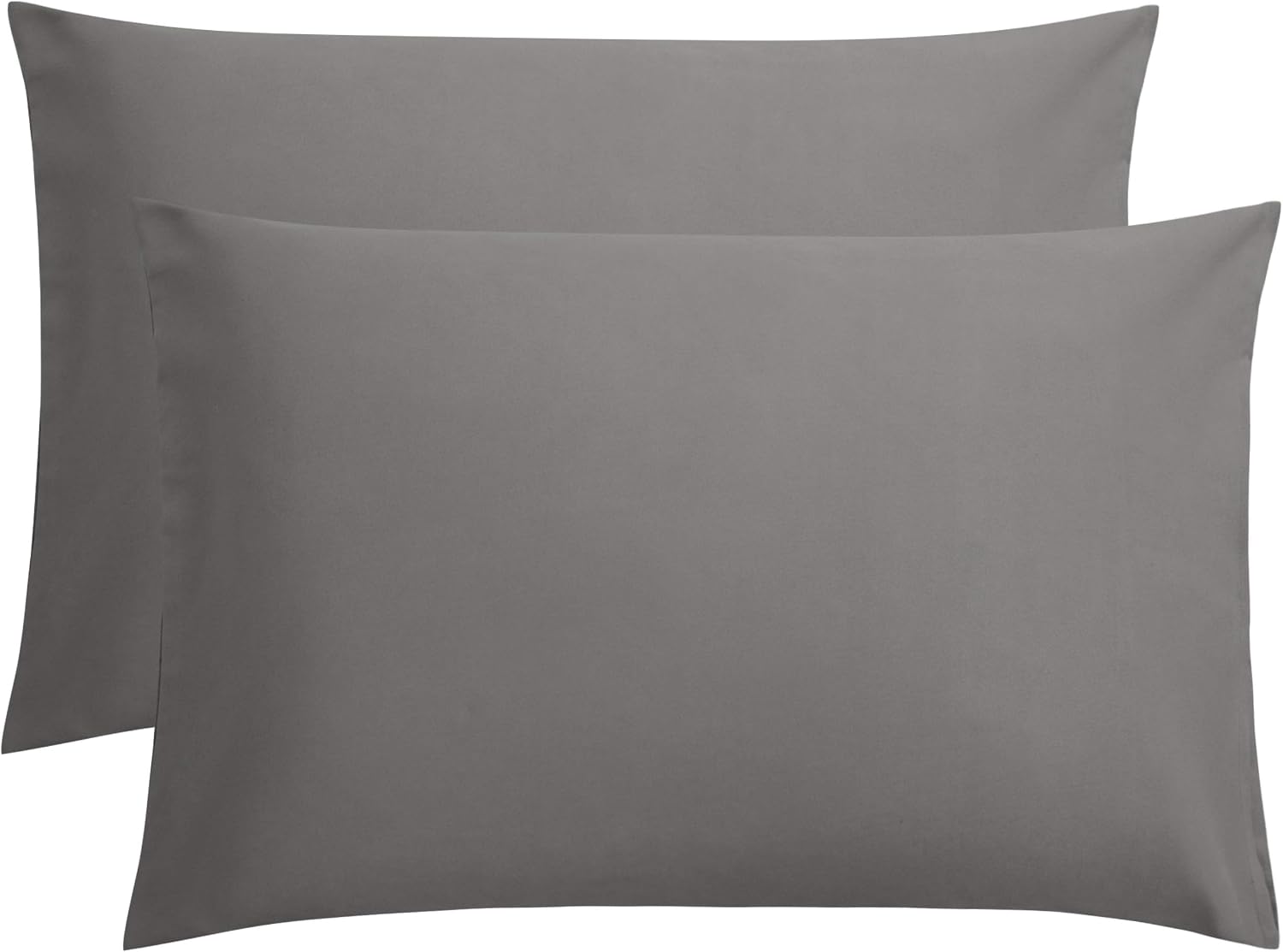 FLXXIE Pillow Cases Queen, Soft Microfiber Pillow Covers with Envelope Closure, Wrinkle Resistant Pillowcases, 2 Piece Set, 20x30, Dark Grey