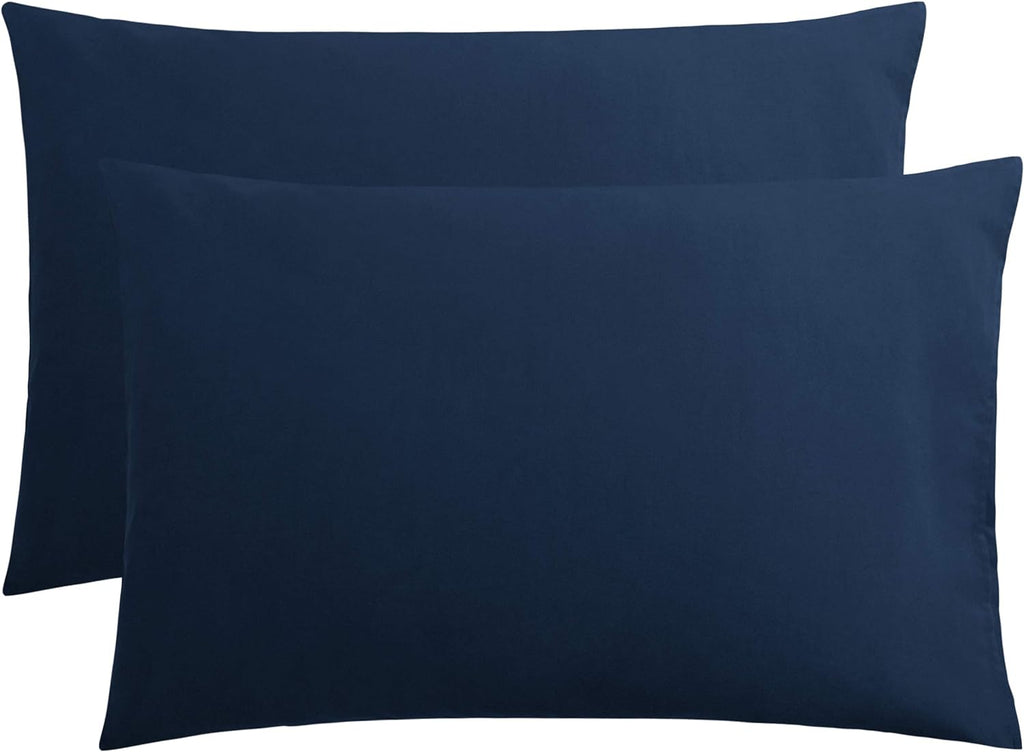 FLXXIE Pillow Cases Queen, Soft Microfiber Pillow Covers with Envelope Closure, Wrinkle Resistant Pillowcases, 2 Piece Set, 20x30, Navy